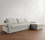 Big Sur Roll Arm Slipcovered Chaise Sectional (115"&ndash;157")