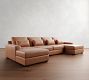 Big Sur Square Arm Deep Seat Leather Double Chaise Sectional (146"&ndash;198")