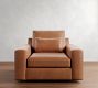Big Sur Square Arm Deep Seat Leather Swivel Chair