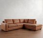 Big Sur Square Arm Leather 3-Piece Bumper Sectional (115")