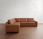 Big Sur Square Arm Leather 3-Piece L-Shaped Sectional (115")