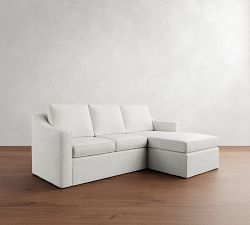 Cameron Slope Arm Slipcovered Chaise Sectional (96")