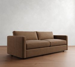 Carmel Slim Arm Leather Sofa (56"&ndash;116")