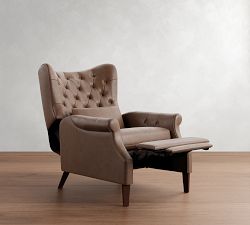 Champlain Tufted Roll Arm Leather Recliner