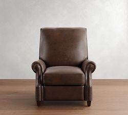 James Roll Arm Leather Recliner