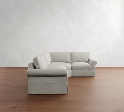 PB Comfort Roll Arm Slipcovered 3-Piece Wedge Sectional (117")