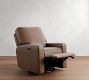 PB Comfort Square Arm Leather Power Swivel Glider Recliner