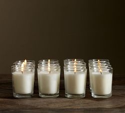 Unscented Filled Glass Votive Candles, Set of 16