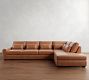 Big Sur Roll Arm Deep Seat Leather Return Bumper Sectional (122"&ndash;154")