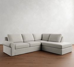 Big Sur Roll Arm Slipcovered Bumper Sectional (115")