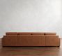 Big Sur Square Arm Deep Seat Leather Double Chaise Sectional (146"&ndash;198")