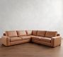 Big Sur Square Arm Leather 3-Piece L-Shaped Sectional (115")