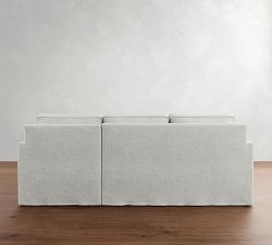 Cameron Square Arm Slipcovered Chaise Sectional (99")