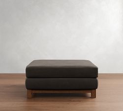 Jake Leather Brindle Wood Base Sectional Ottoman