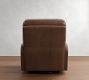 PB Comfort Square Arm Leather Power Swivel Glider Recliner