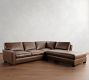 Turner Square Arm Leather 3-Piece Bumper Sectional (106"&ndash;111")