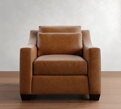 York Slope Arm Deep Seat Leather Chair
