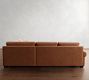 Big Sur Roll Arm Deep Seat Leather 3-Piece L-Shaped Sectional (122")