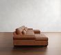 Big Sur Roll Arm Deep Seat Leather Double Chaise Sectional (146"&ndash;198")