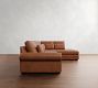 Big Sur Roll Arm Deep Seat Leather Return Bumper Sectional (122"&ndash;154")