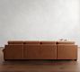 Big Sur Roll Arm Leather L-Shaped Chaise Sectional (147")