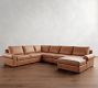 Big Sur Roll Arm Leather L-Shaped Chaise Sectional (147")