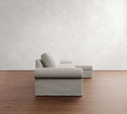 Big Sur Roll Arm Slipcovered Chaise Sectional (115"&ndash;157")
