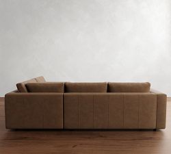 Carmel Wide Arm Leather 3-Piece Sectional (113")