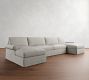 PB Comfort Roll Arm Slipcovered Double Chaise Sectional (135"&ndash;170")