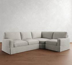 PB Comfort Square Arm Slipcovered 3-Piece Wedge Sectional (115")