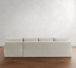 Pearce Roll Arm Slipcovered Chaise Sectional (110"&ndash;150")
