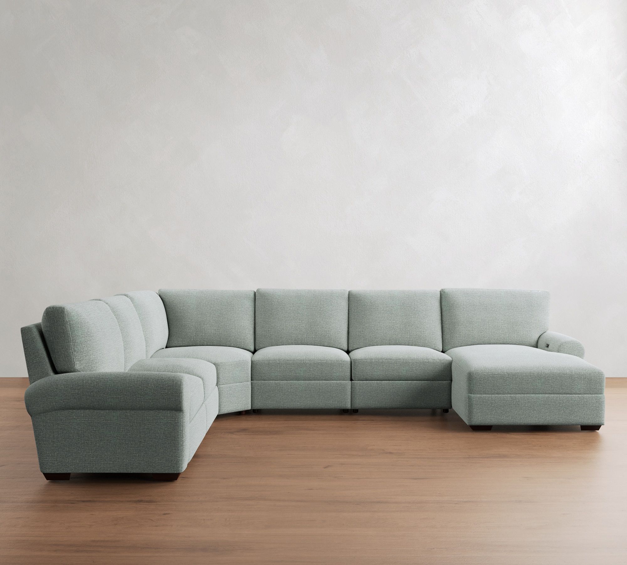 Big Sur Roll Arm Power Reclining 6-Piece Chaise Sectional (154"-166")