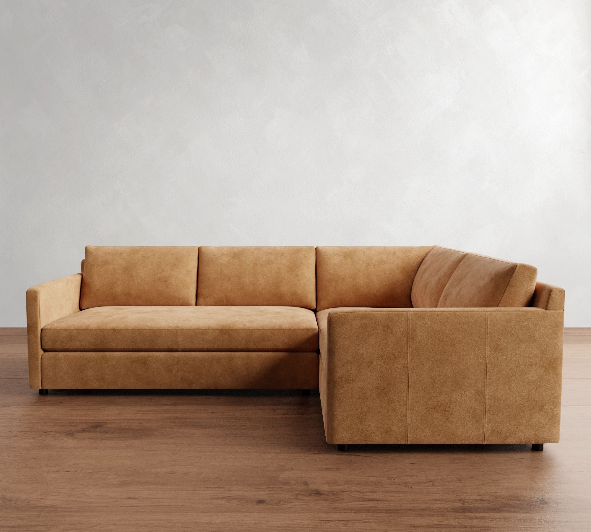 Pacifica Slim Arm Leather 3-Piece Sectional (106") - thumbnail 2