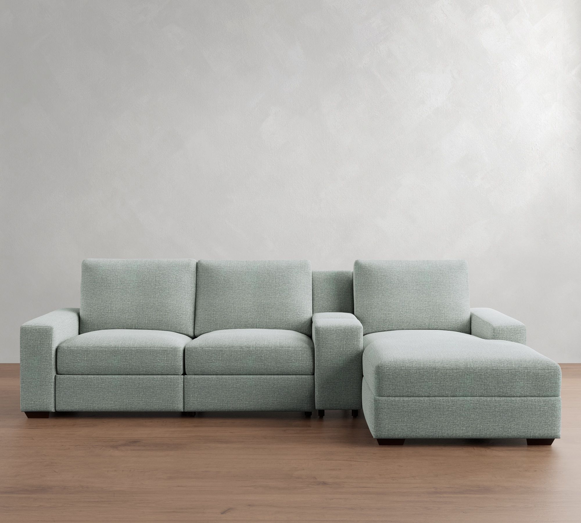 Big Sur Square Arm Power Reclining Chaise Sectional (114"-126")