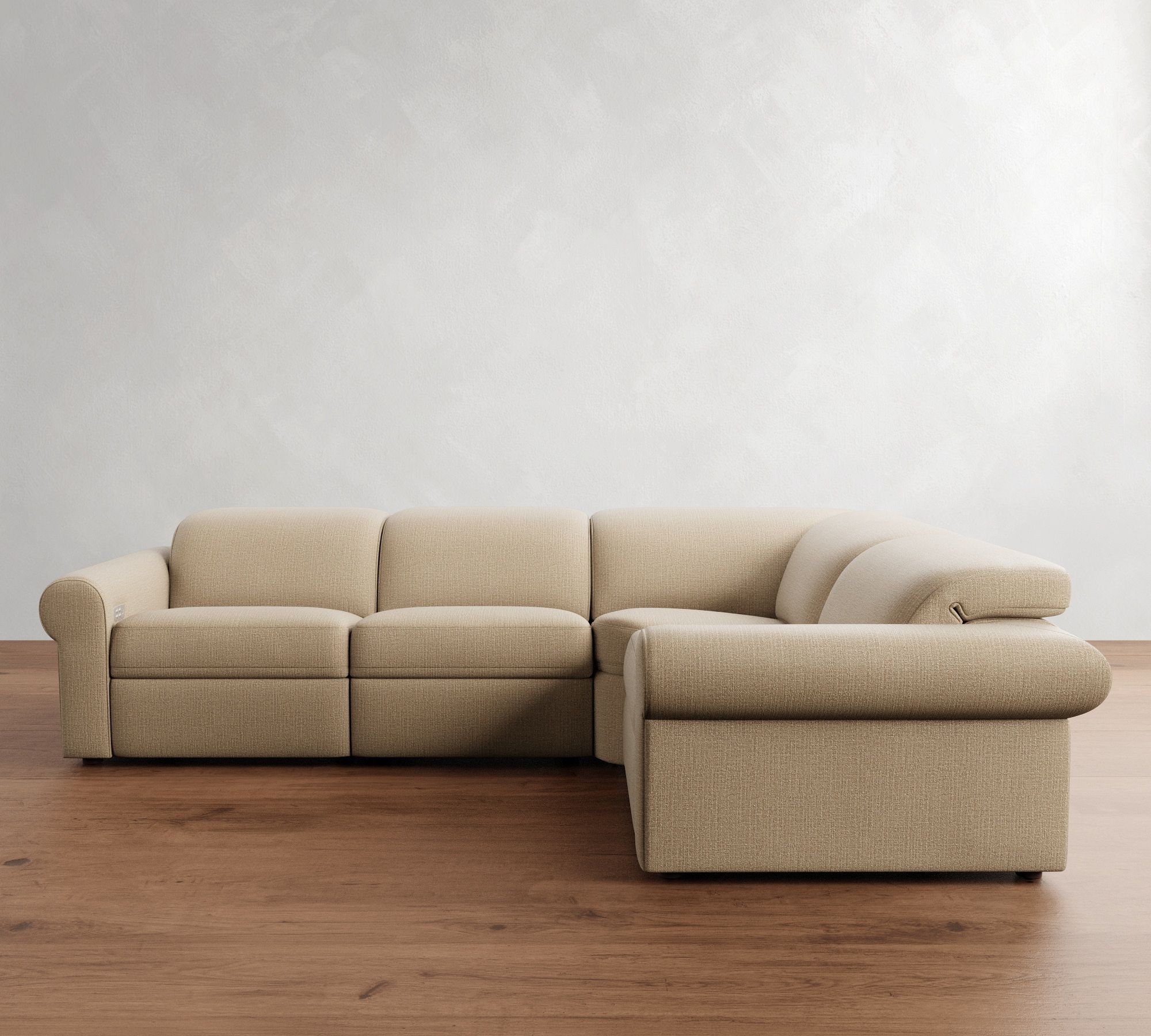 Ultra Lounge Roll Arm Reclining 4-Piece Sectional (116")