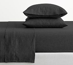 Open Box: Belgian Flax Linen Sheet Set, Queen - Ebony
