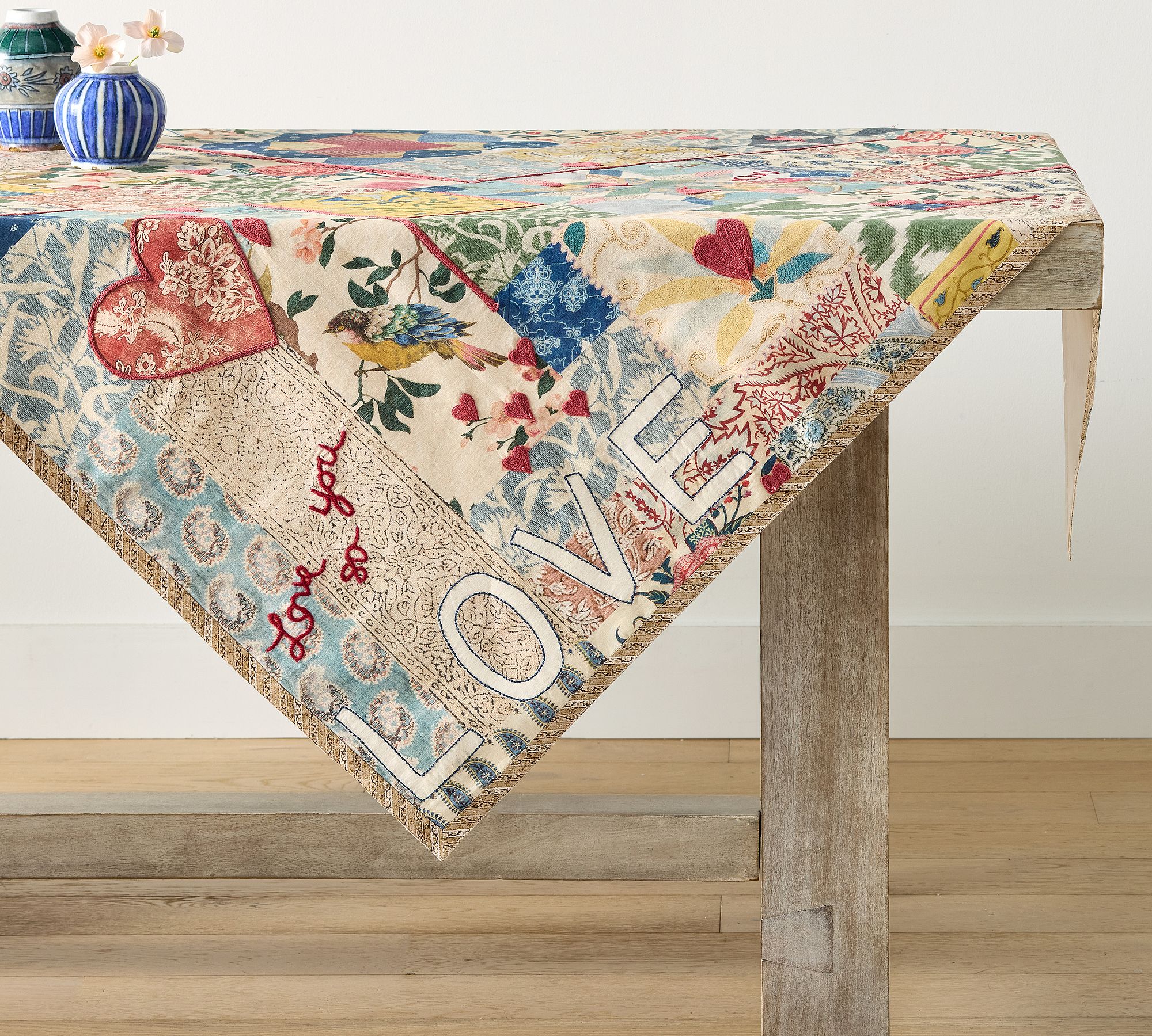 Elise Love Embroidered Table Throw
