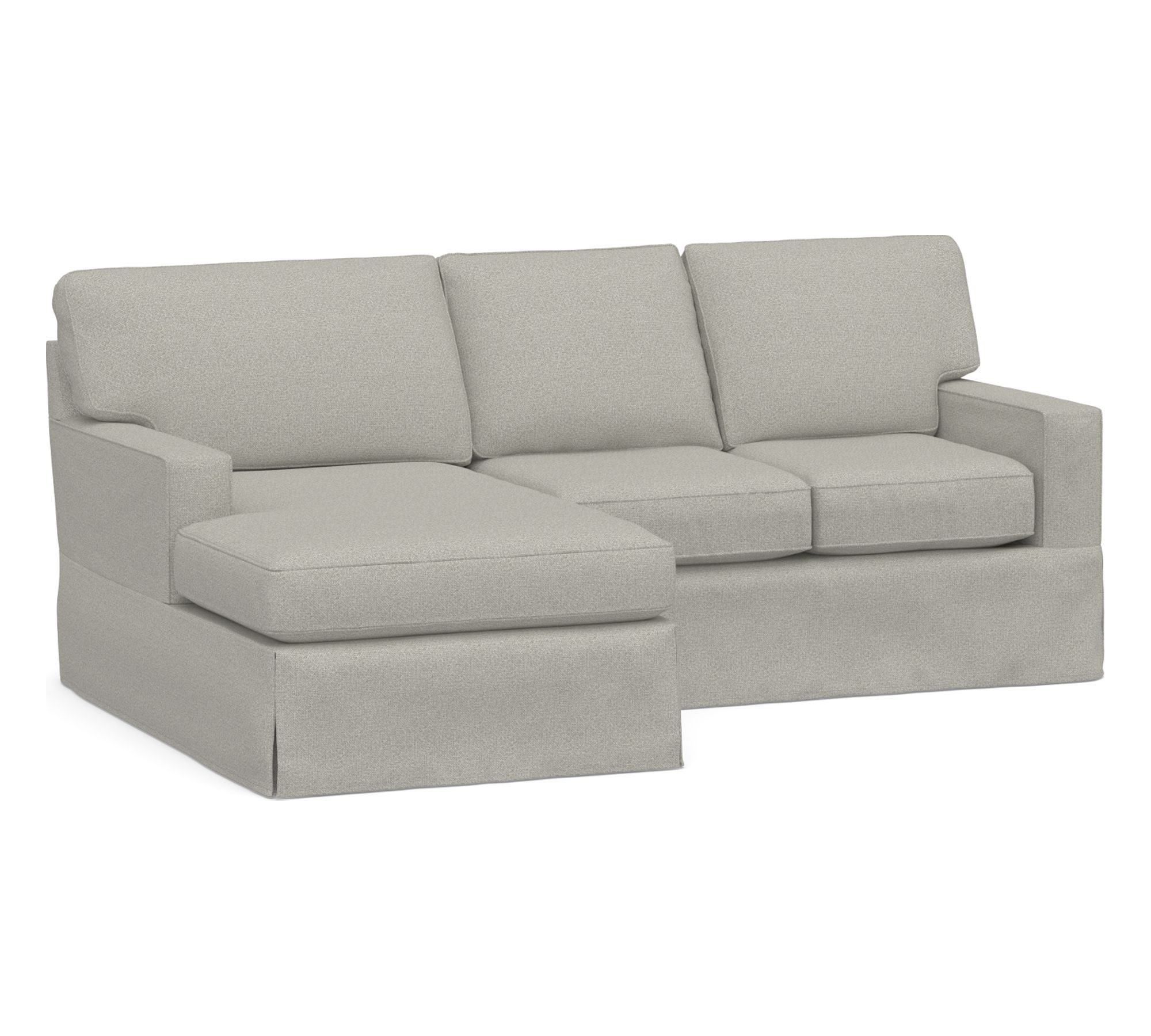 Buchanan Square Arm Slipcovered Chaise Sectional (91"&ndash;107")