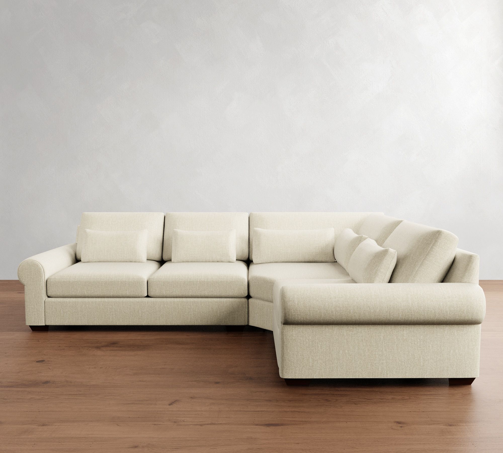 Big Sur Roll Arm Deep Seat 3-Piece Wedge Sectional (129")