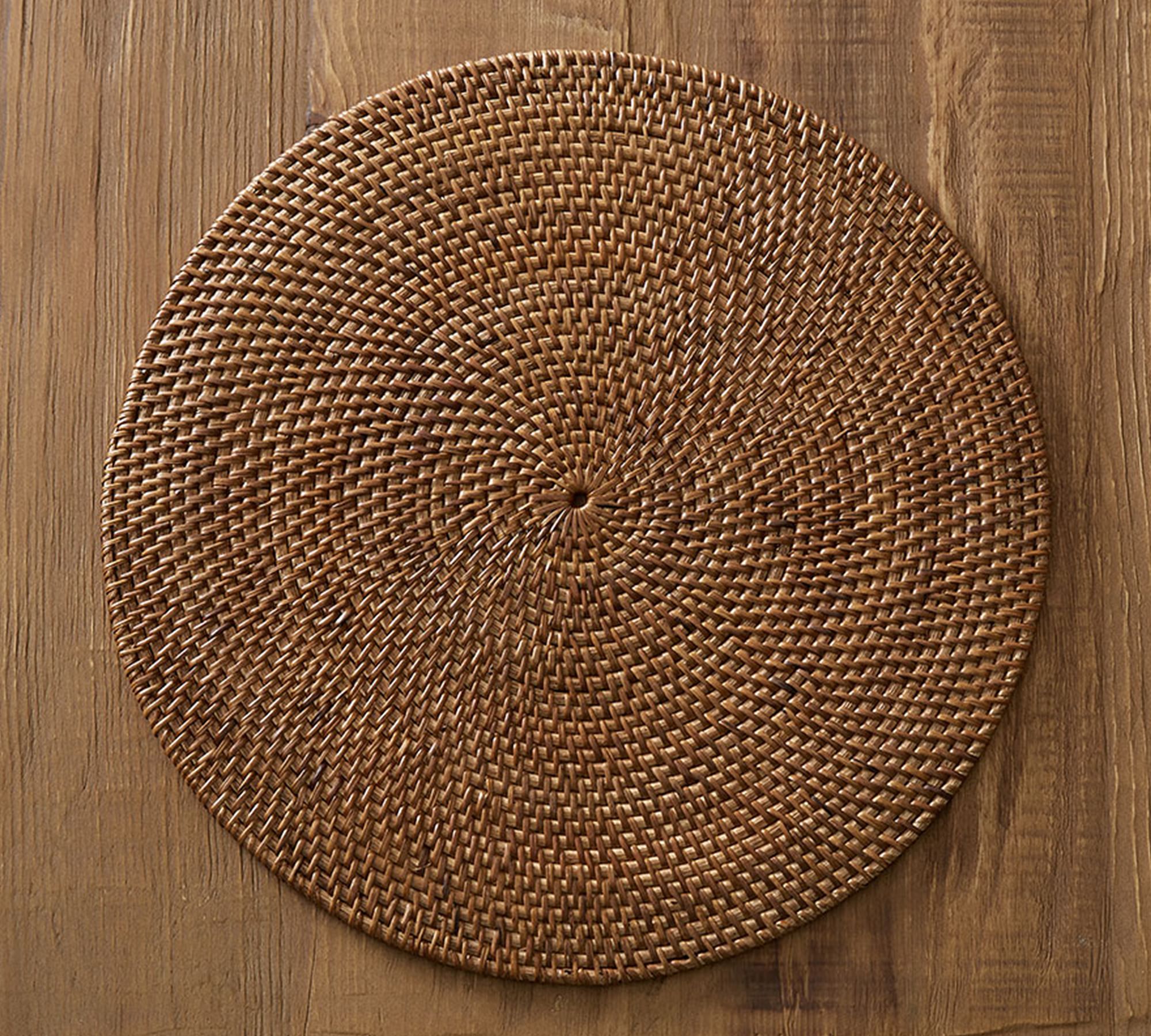 Tava Handwoven Rattan Round Placemats