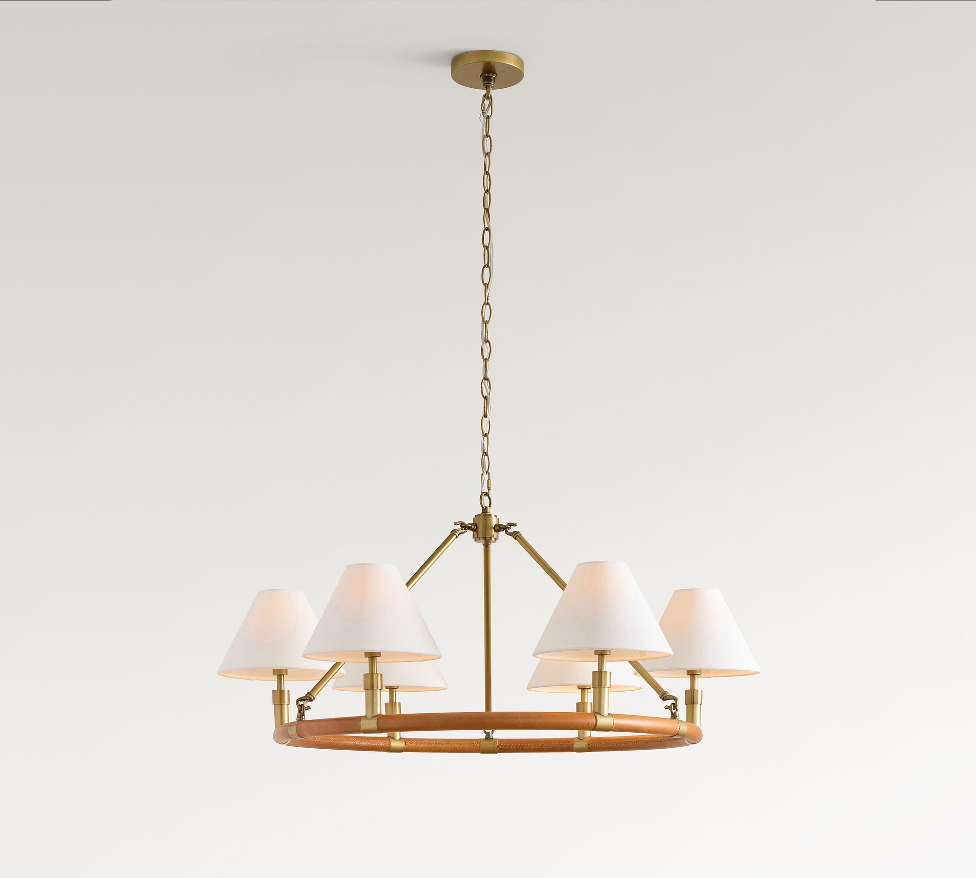 Chambers Leather Round Chandelier (36")