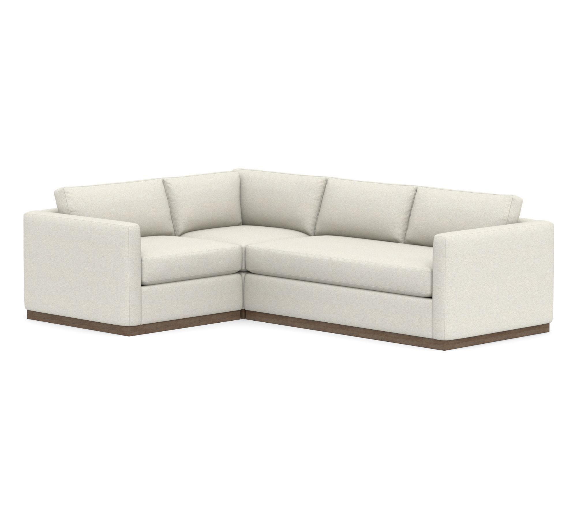 Carmel Slim Arm Wood Base 3-Piece Sectional (110")