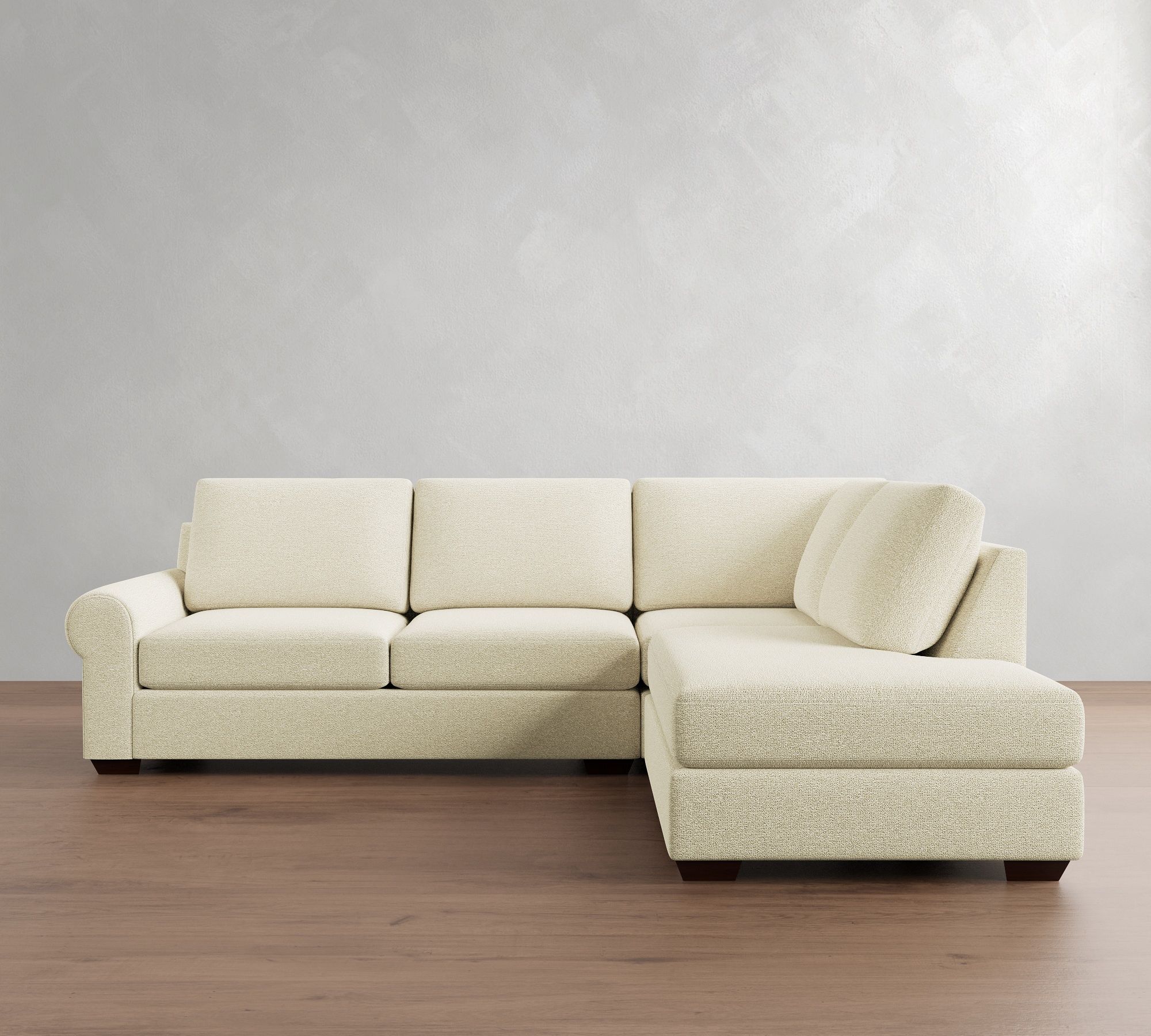 Big Sur Roll Arm 3-Piece Bumper Sectional (115")