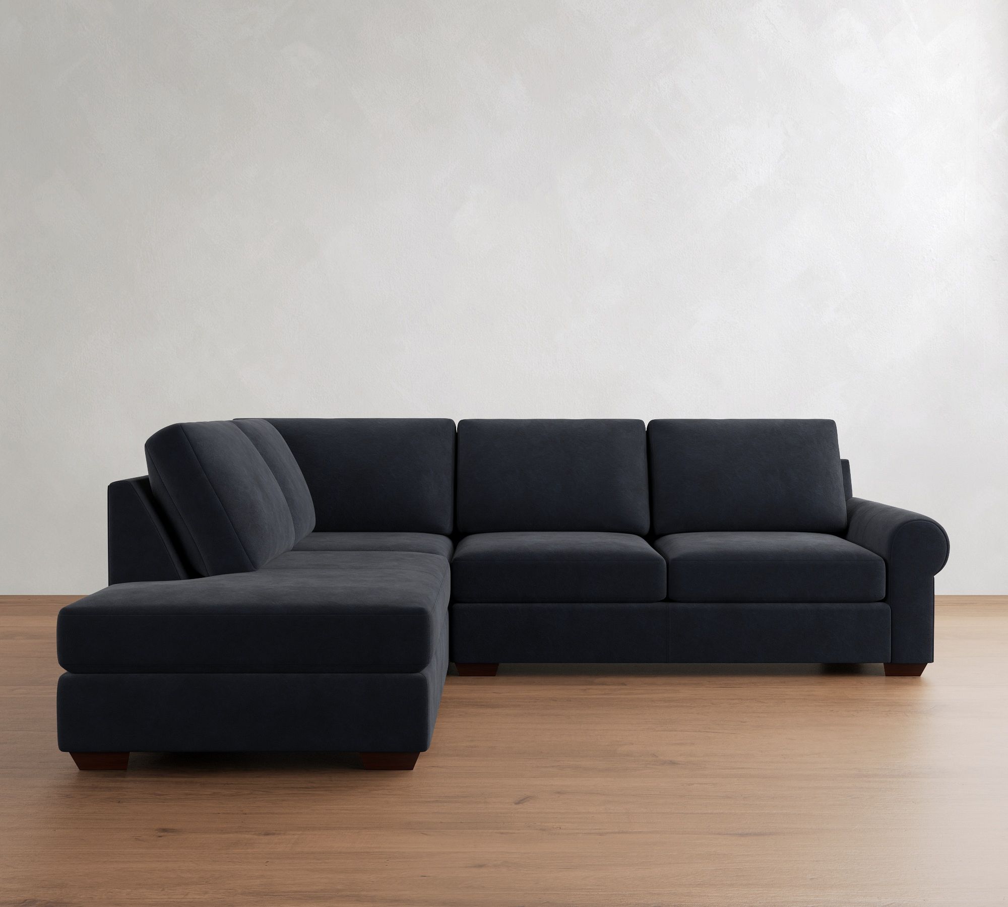 Big Sur Roll Arm Leather Bumper Sectional (115") - thumbnail 7