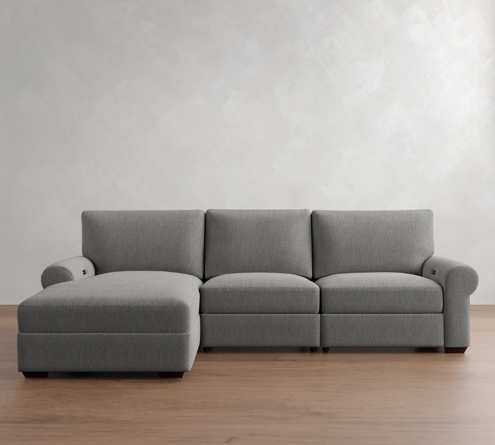 Big Sur Roll Arm Power Reclining Chaise Sectional (116"-128")