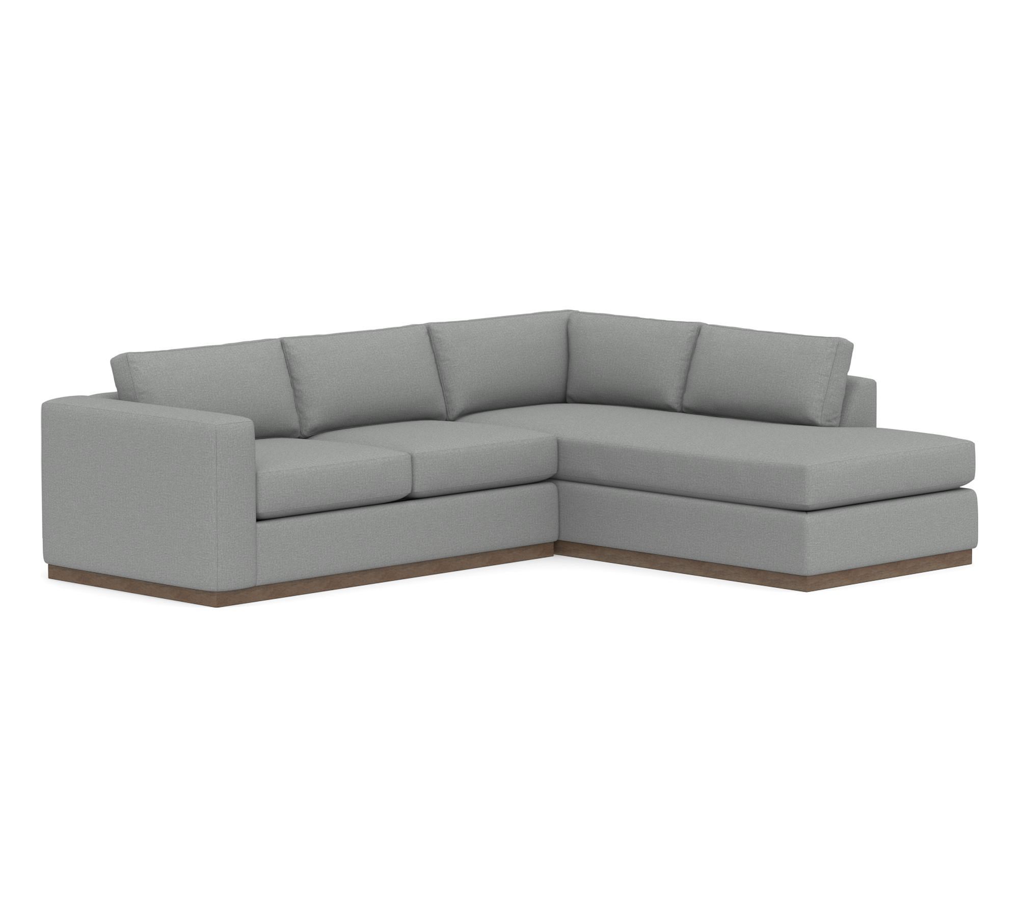 Carmel Wide Arm Wood Base Return Bumper Sectional (113"&ndash;125")