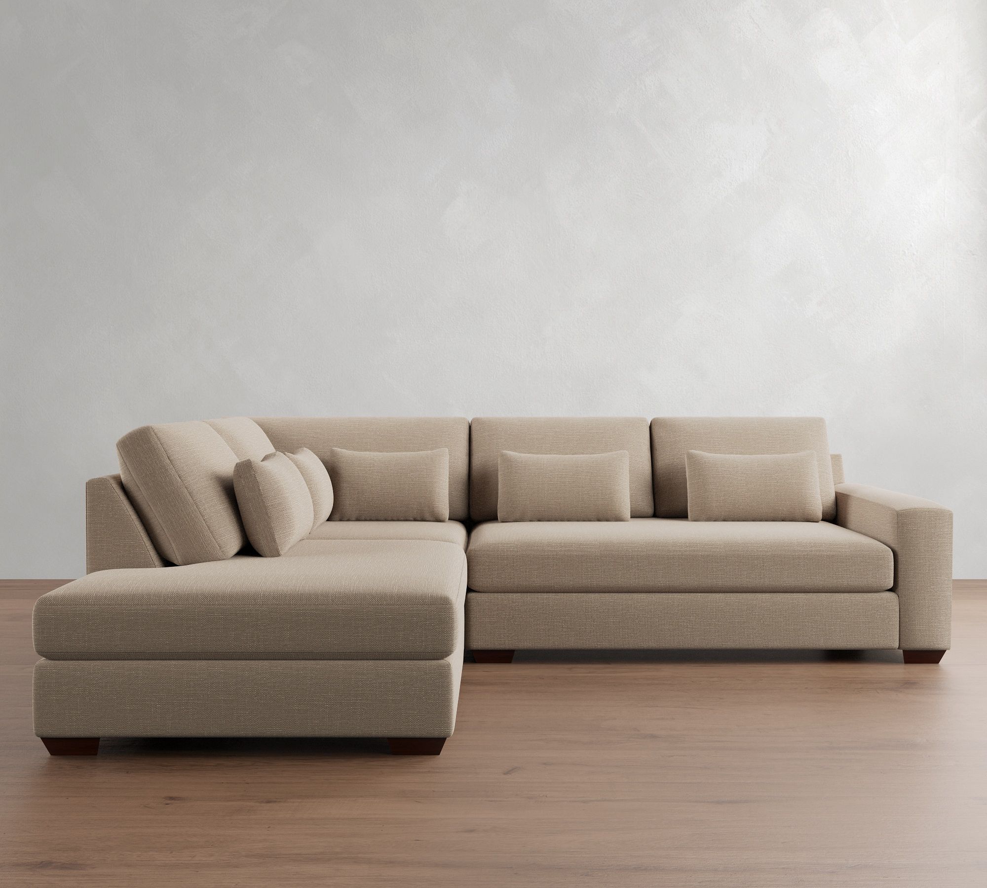 Big Sur Square Arm Deep Seat 3-Piece Bumper Sectional (120")
