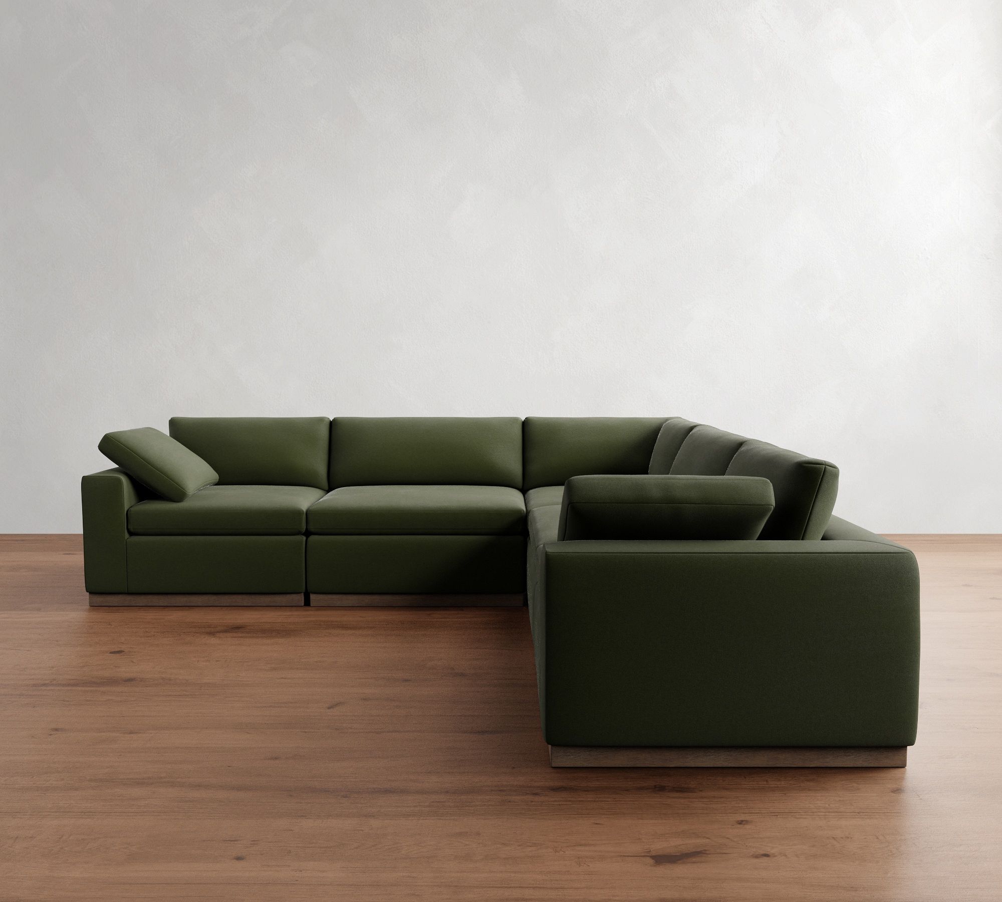 Dream Wood Base Modular L-Shaped Sectional (129") - thumbnail 9