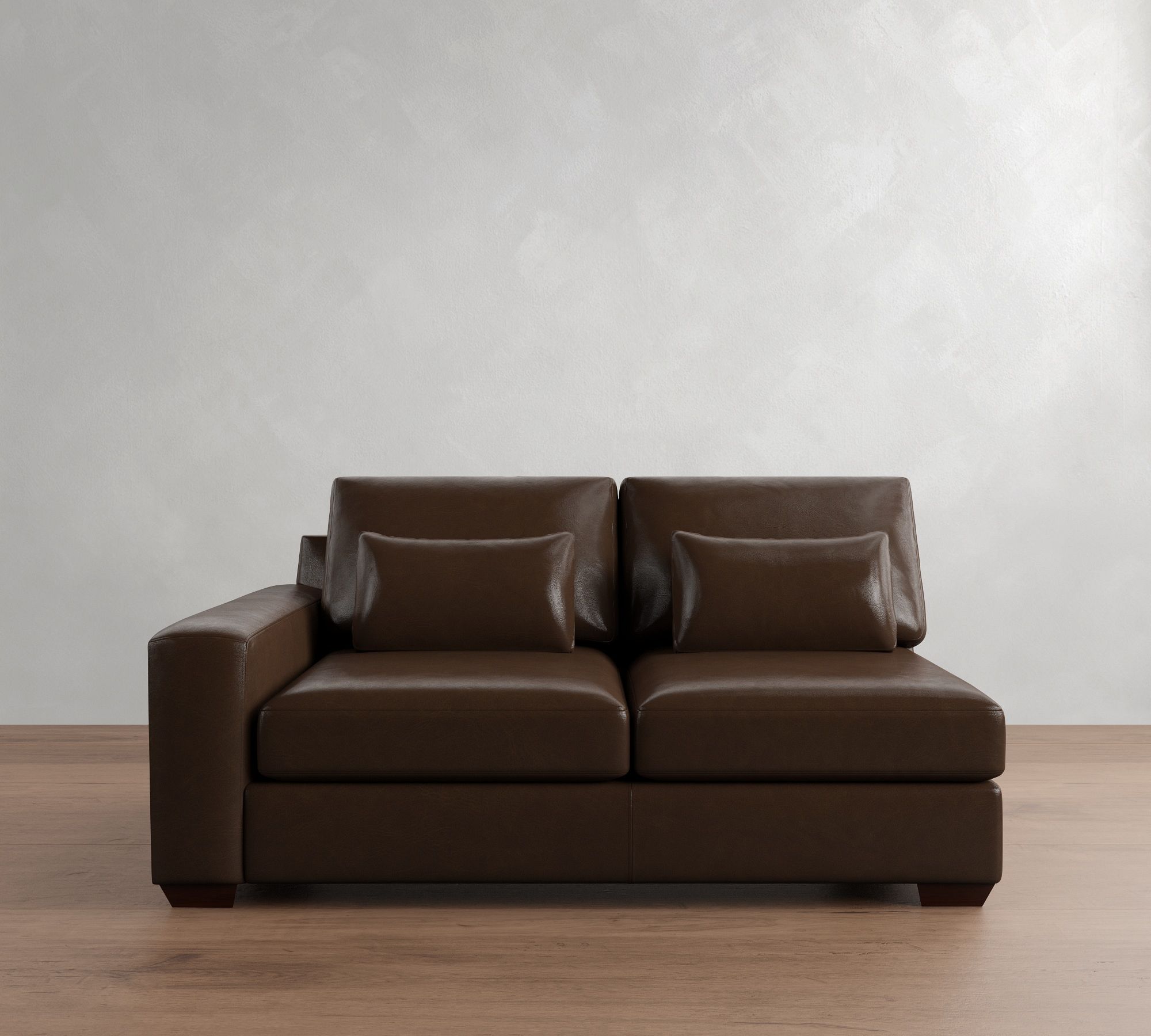 Build Your Own Big Sur Square Arm Deep Seat Leather Sectional