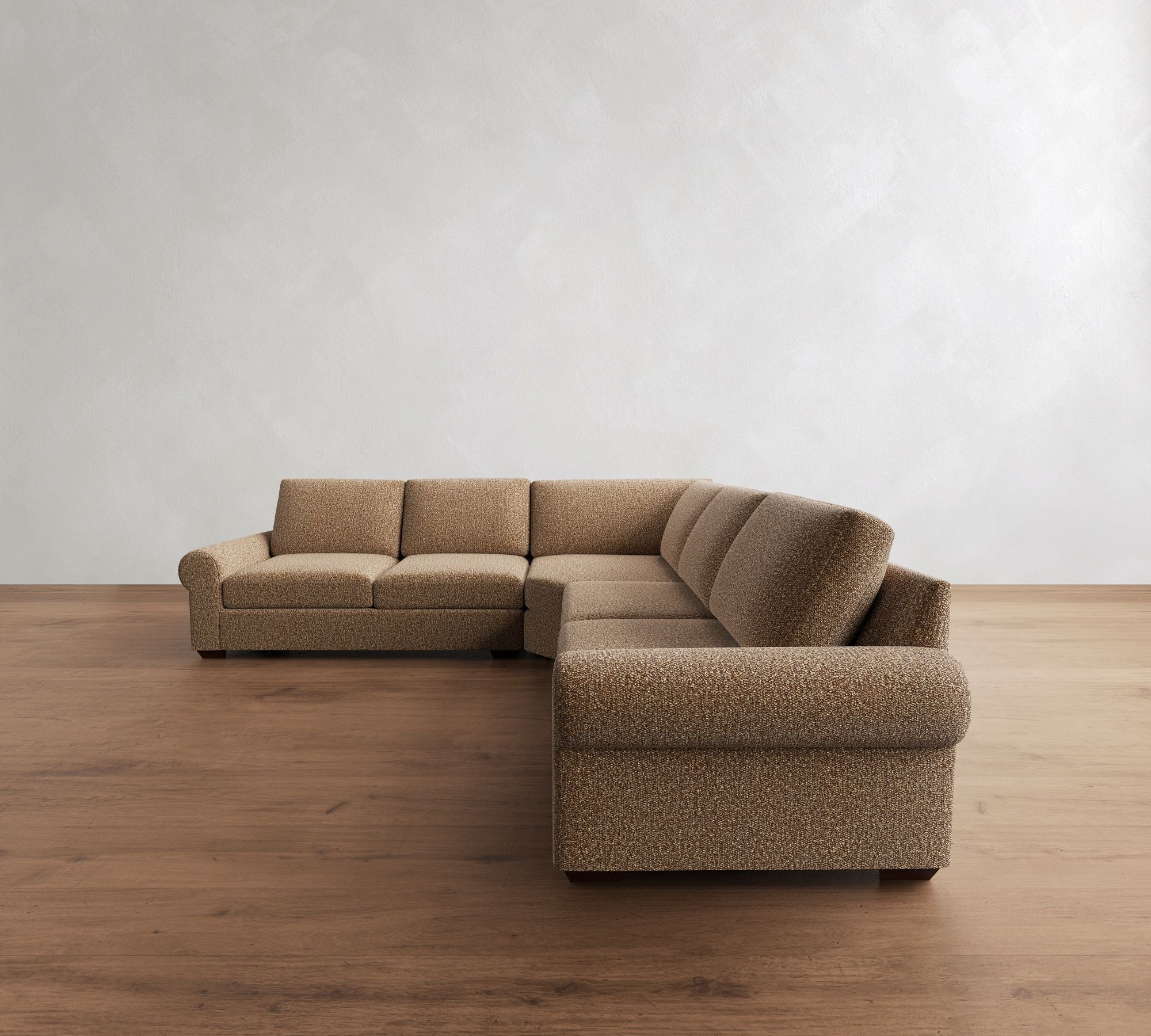 Big Sur Roll Arm 3-Piece L-Shaped Wedge Sectional (124")